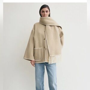 Toteme Tan Wool Scarf Jacket